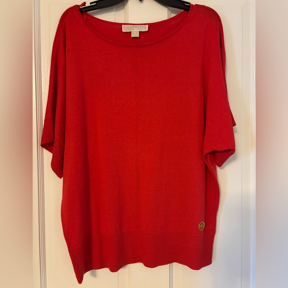 MICHAEL KORS Red Short Sleeve Sweater